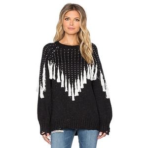 NEW Wildfox Revolve EFFIE Sweater Size XS Knit Crochet Tassels Fuzzy Quirky